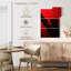 Silhouette de saxophone Abarca sur fond rouge-108537211