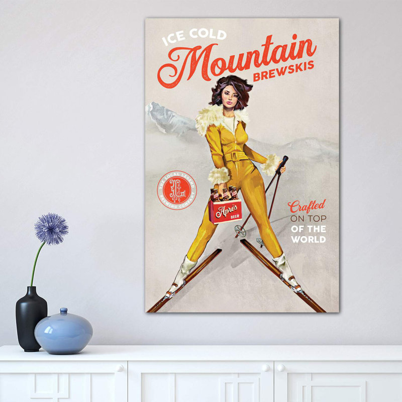 Apres Ski Mountain Brewski - Wrapped Canvas Print, 66.04 cm H x 45.72 cm W x 1.91 cm D