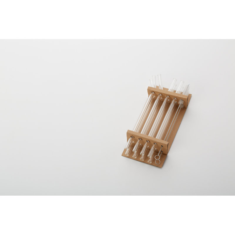 Ensemble de 10 pailles en verre borosilicaté Galateo Vetro