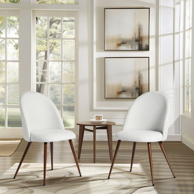 Chaises d'appoint rembourrées avec dossier incurvé et pieds d'appoint robustes en métal