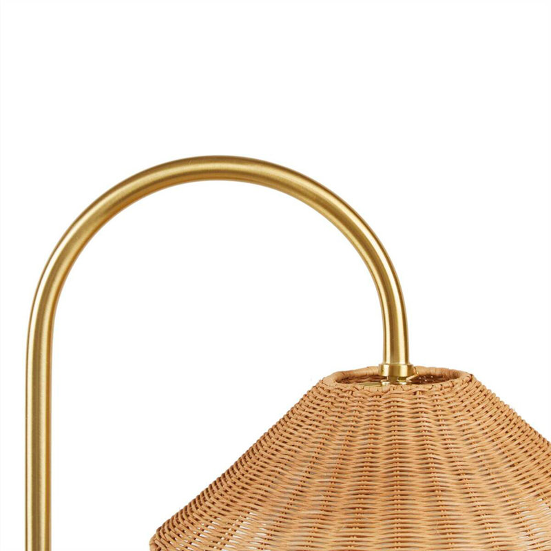 Lampe sur pied à tissage rotin doré / naturel Voir ci-dessous