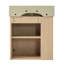 Meuble-lavabo flottant moderne 21,6 po - Lavabo en céramique avec rangement à gauche et poignée en or rose