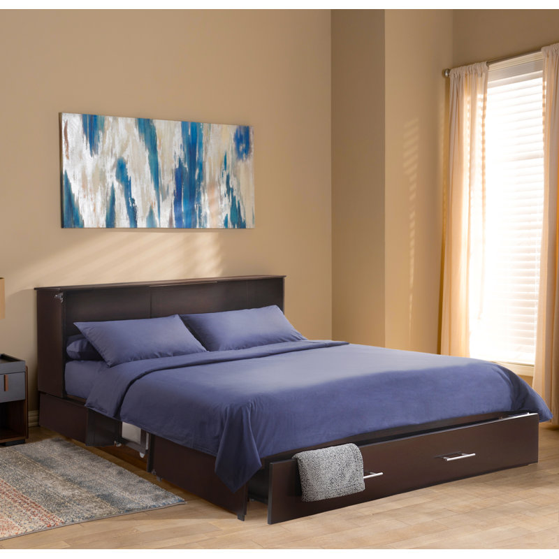 Solid Wood Murphy Bed, Dark Chocolate