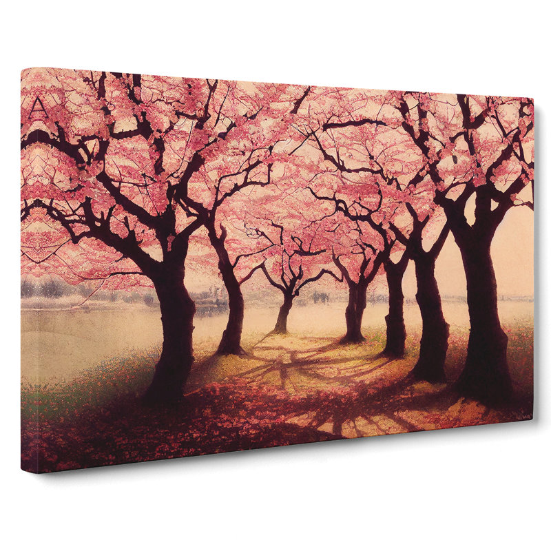 Serene Cherry Blossom Trees - Wrapped Canvas, 40cm H x 60cm W x 3cm D
