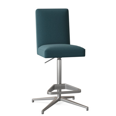 Uma Upholstered Adjustable Height Counter Stool with Metal Frame