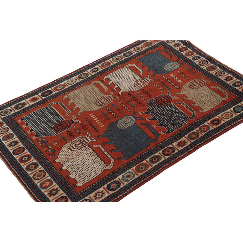 Rare One-of-a-Kind 4’3” X 6’4” Hand Knotted Area Rug