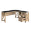 Bureau en L Newberry Lane avec tiroirs en pin kaki