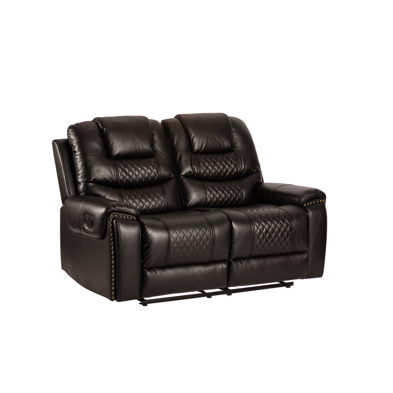 Jacki 2 Seater Manual Reclining Sofa, Brown Faux Leather