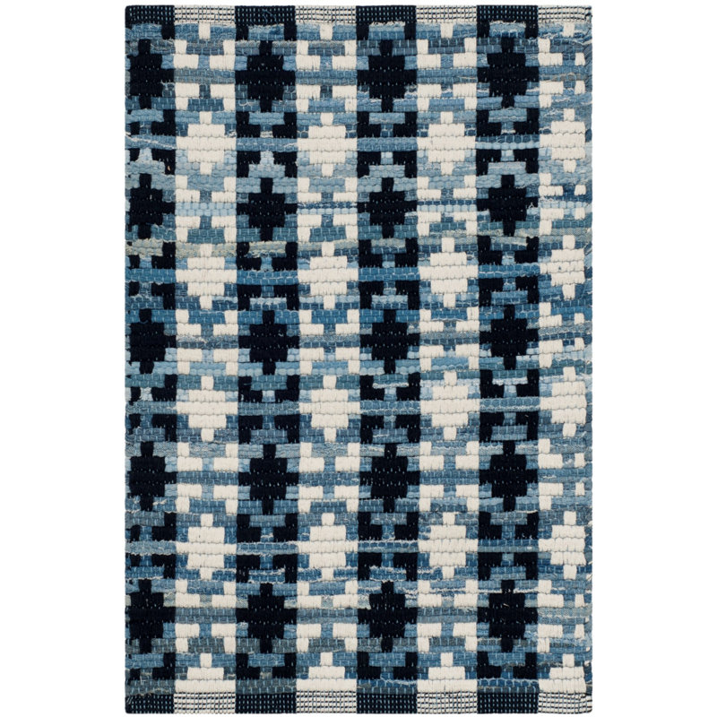 Montauk Hand Woven Cotton Geometric Rug, Rectangle 5' x 8'