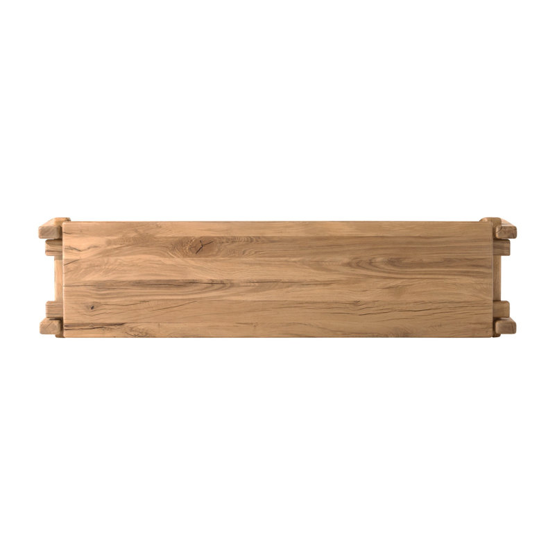 Marcia Console Table by Thomas Bina/Ronald Sasson, 29.5" H x 86.75" W x 22.5" D, Natural Reclaimed French Oak