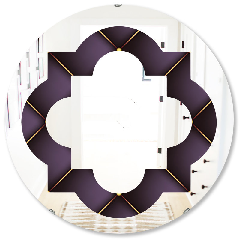 Miroir mural éclectique matelassé à motif quadrilobe, 31,5 po x 31,5 po