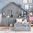 Twin Size House Bed with Window and Bedside Drawers,-1236224907
