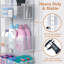 White Over Door Storage Organiser | Metal Hanging Door Caddy with 5 Adjustable Baskets & Coat Hooks | Behind Door Storage for Bedroom, Wardrobe, Bathroom, Pantry & Kitchen Cabinets-1980545806