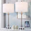Grande lampe de table en marbre et en métal de 28,3 po de haut avec port USB intégré et port de type C - Lampes de table d'appoint modernes et amusantes pour chambre à coucher, table de chevet, salon et bureau-567346999
