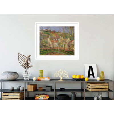 The Red Roofs or Corner of a Village Winter by Camille Pissarro -Framed Giclee Print
