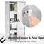 Armoire verrouillable avec 4 tablettes, acier inoxydable, 12 po x 24 po, argent, unité murale