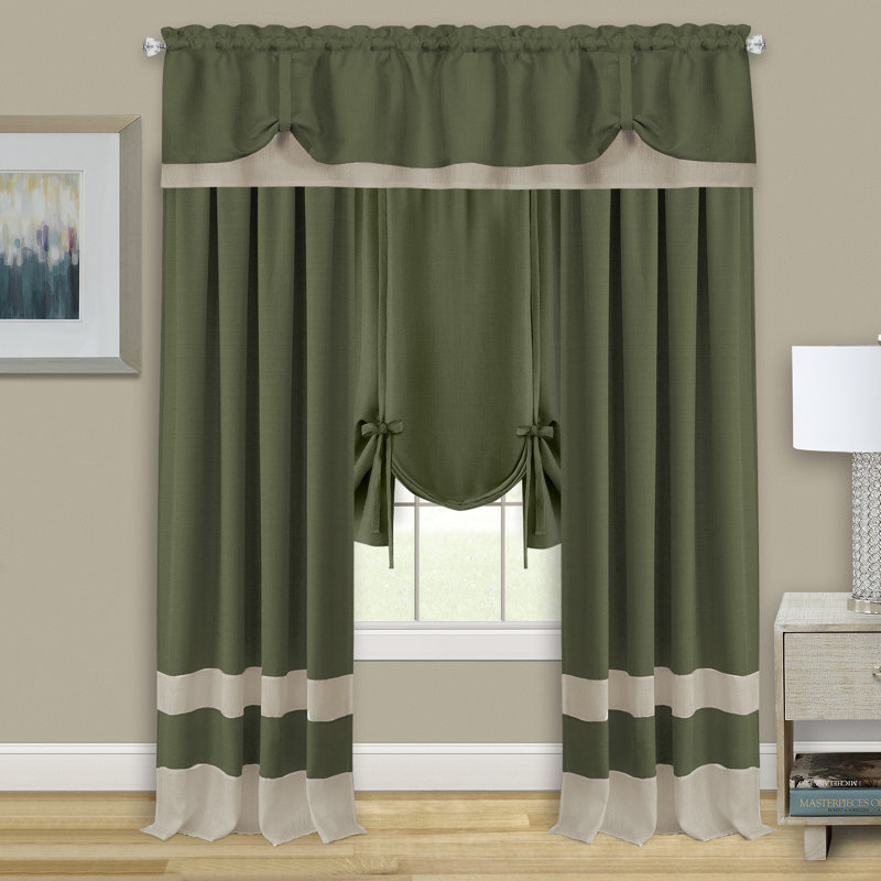Scarbrough Semi Sheer Curtain Single Panel, Green