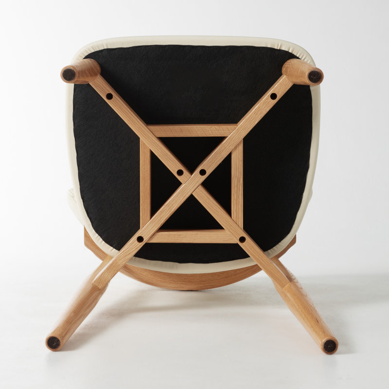 Solid Oak Modern Assembled Upholstered Dining Chair, Natural