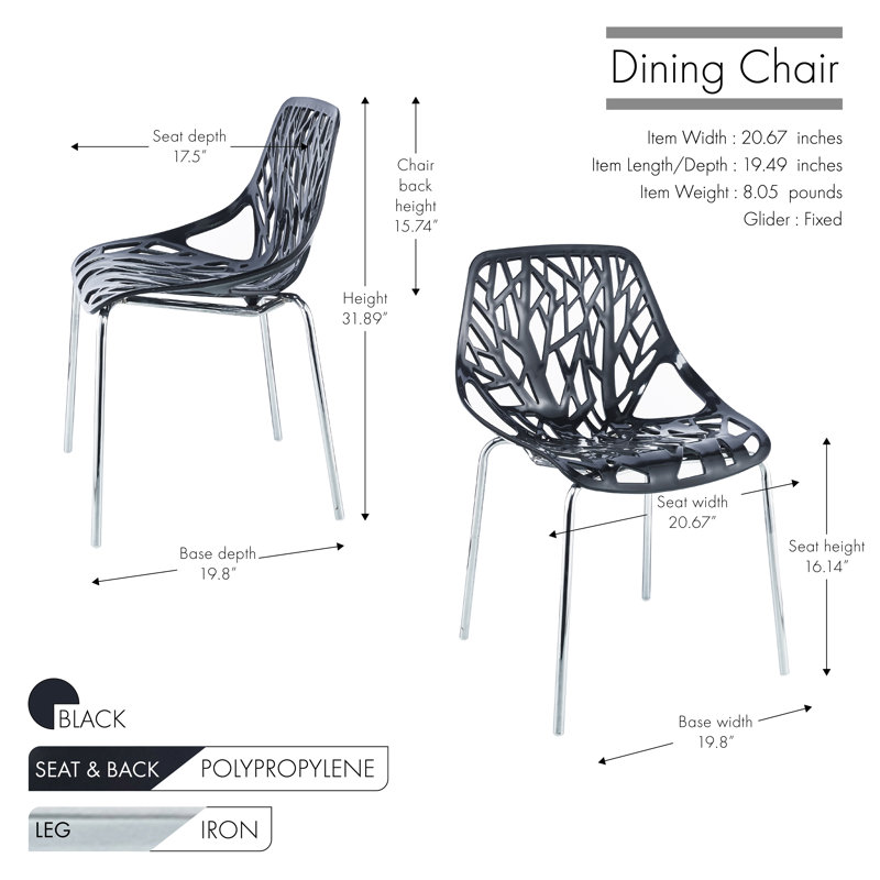 Chaise d'appoint empilable Sheppard, Noir