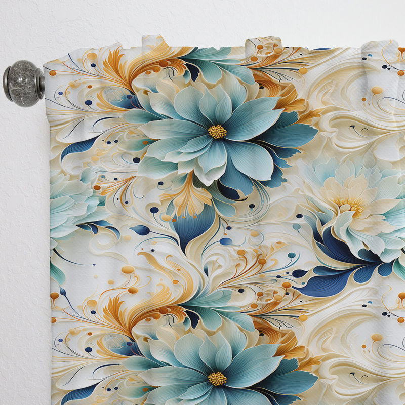 Ethereal Whispers Paisley Pattern II - Floral Curtain - Velvet Room Darkening - 1 panel, 52" W x 90" L