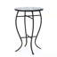Table d'appoint d'extérieur ronde avec plateau de style mosaïque et pieds incurvés en fer, table d'appoint