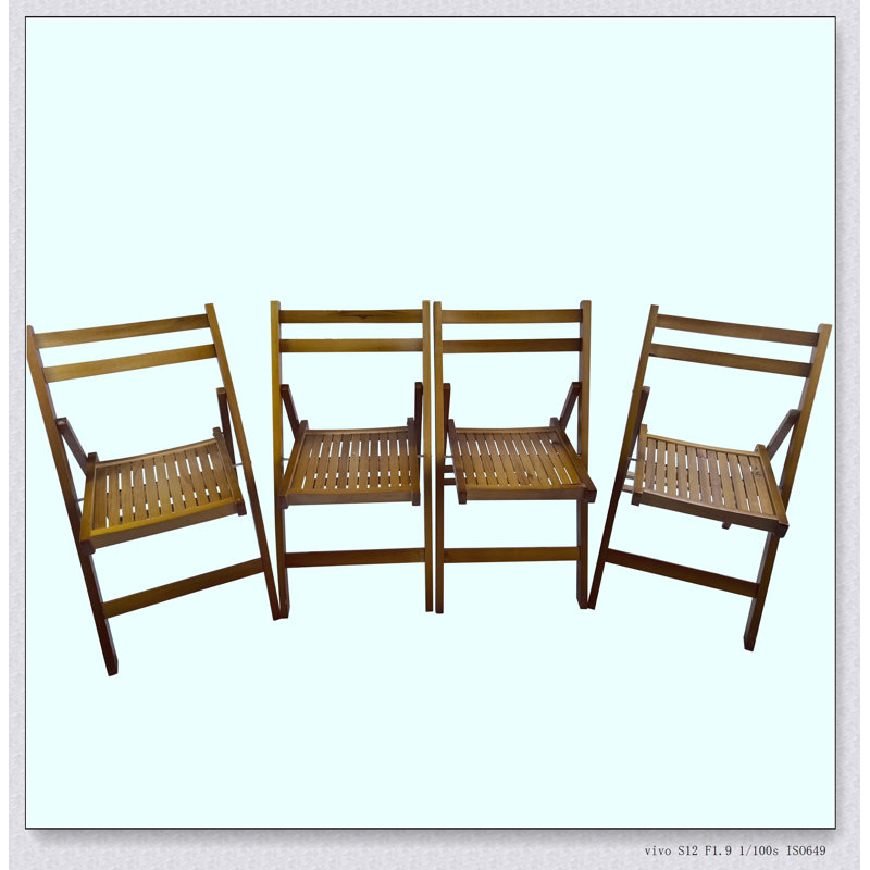 Chaise pour événement spécial pliante en bois à lattes Furniture, Brun