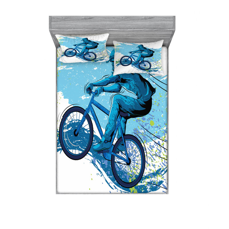 Ensemble de draps Concept of Sportsman Cyclingon Grungy, Ensemble de drap pour grand lit avec drap-housse
