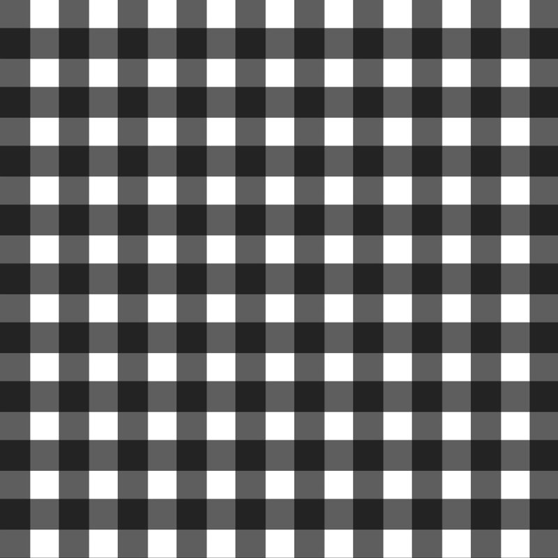 Gingham Pattern Tailored Bed Skirt 15" Drop Length, Queen, Black