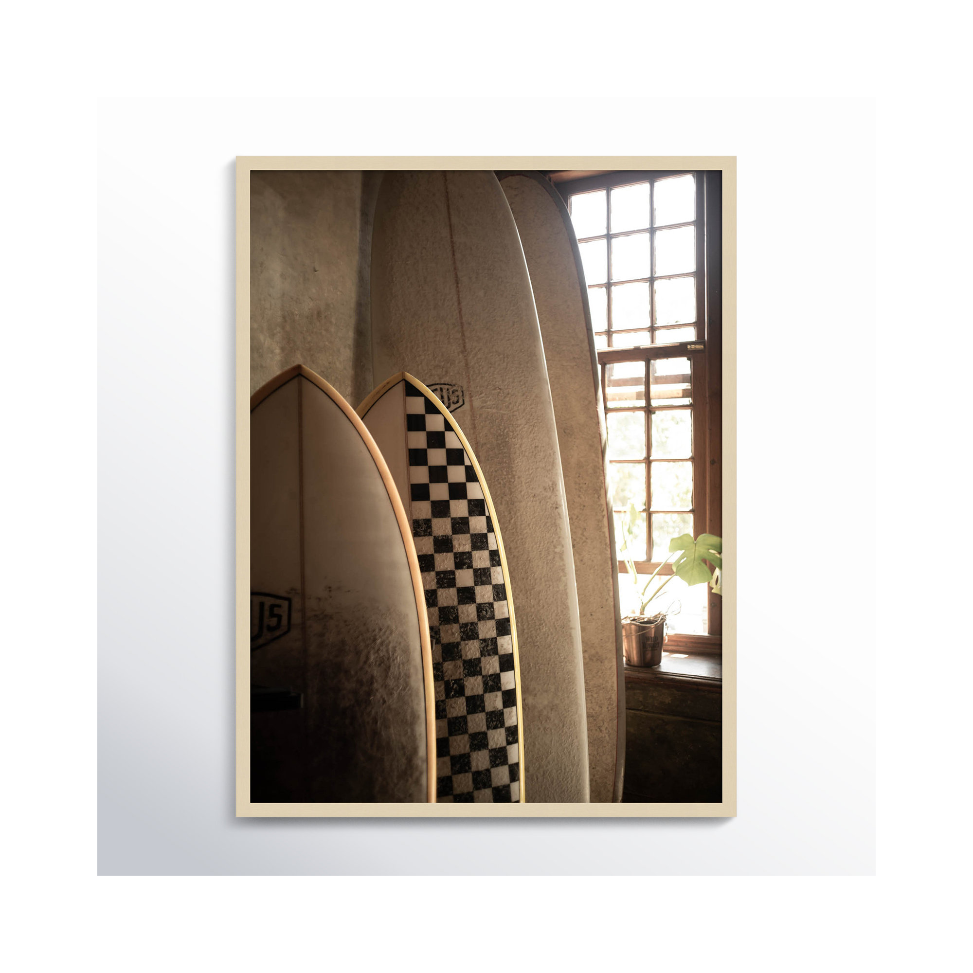 Deus Surfboards by Shot by Clint Wood Framed Wall Art Print, Brown, 41" H x 31" W