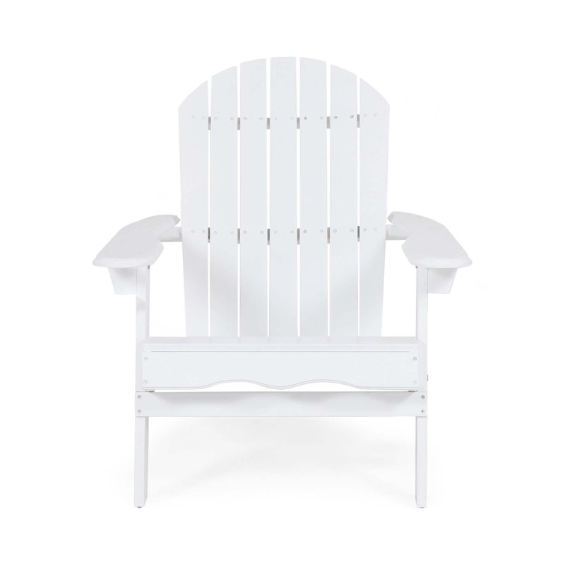 MALIBU FOLDING RECLINING ADIRONDACK CHAIR WEATHER RESISTANT DESIGN, White