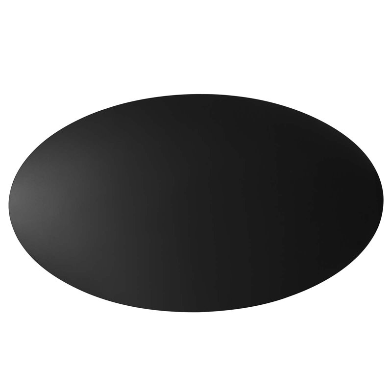 Black High Gloss Oval Dining Table for Six