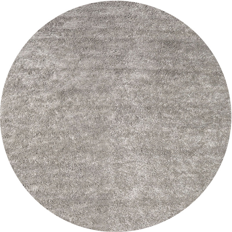 Tapis beige contemporain, Rond 7 pi