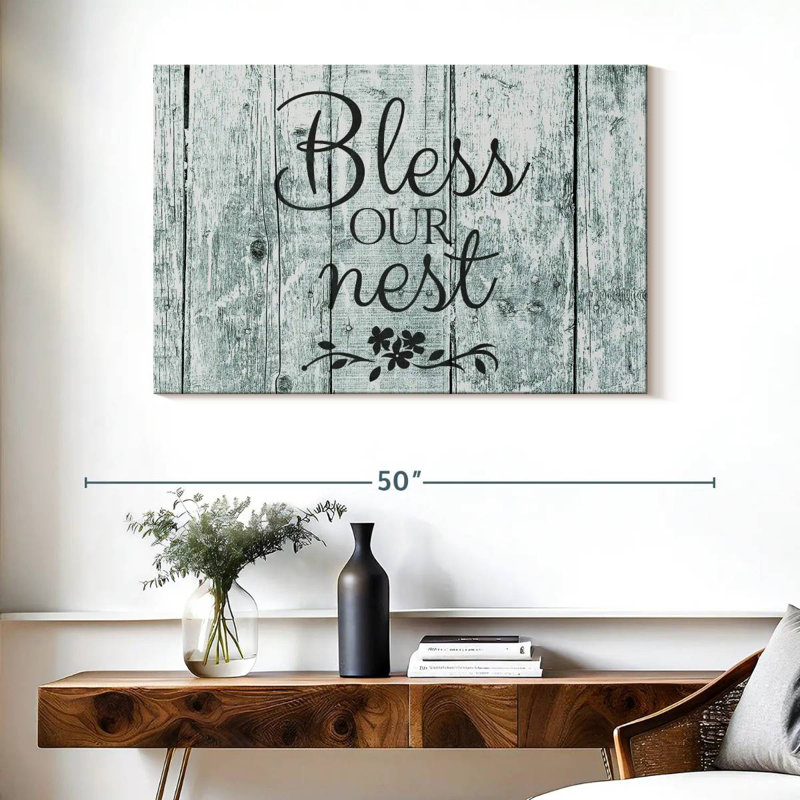 Plaque murale «Bless our Nest», H 26 po x l 39 po