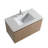 Hood-5N 36.00 In. W X 19.80 In. D X 20.00 In. H  Wall Mounting Bath Vanity In Natural Wood With White Single Sink