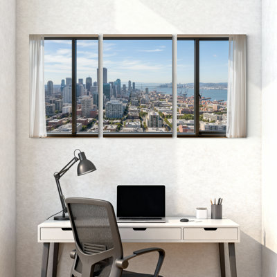 Scénario et paysages urbains, ensemble de 3 impressions d'art sur toile