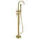 Double Handle Floor Mounted Freestanding Tub Filler Faucet with Handshower