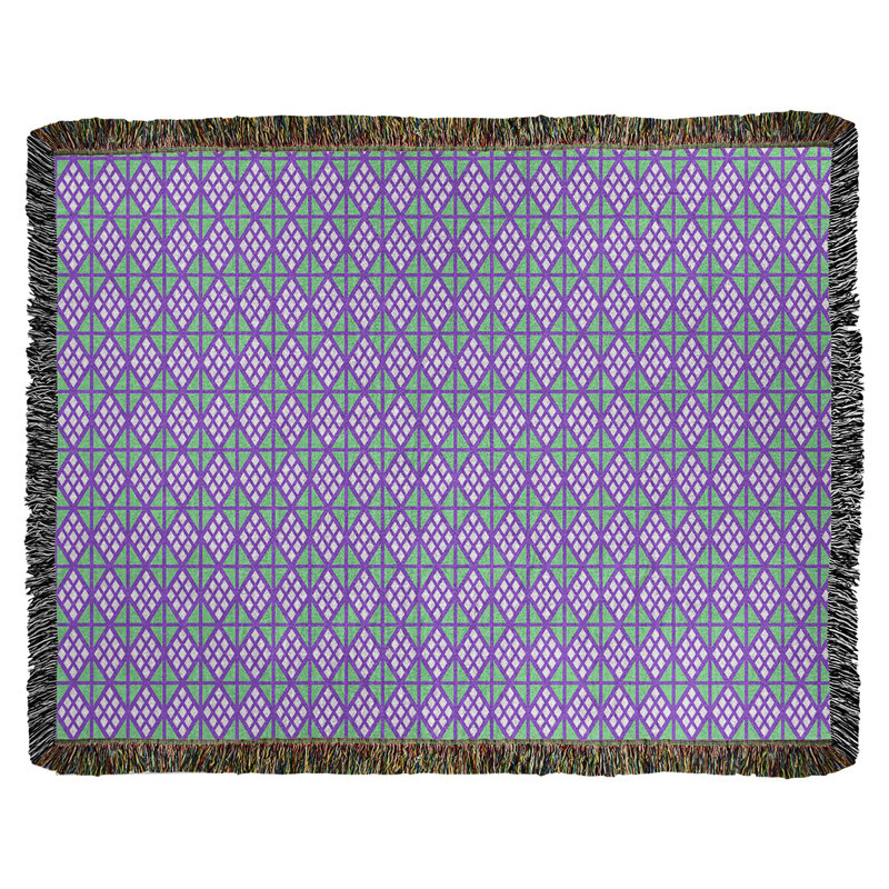 Couverture tissée Katelyn Elizabeth, l 60 po x L 80 po, Mauve / Vert