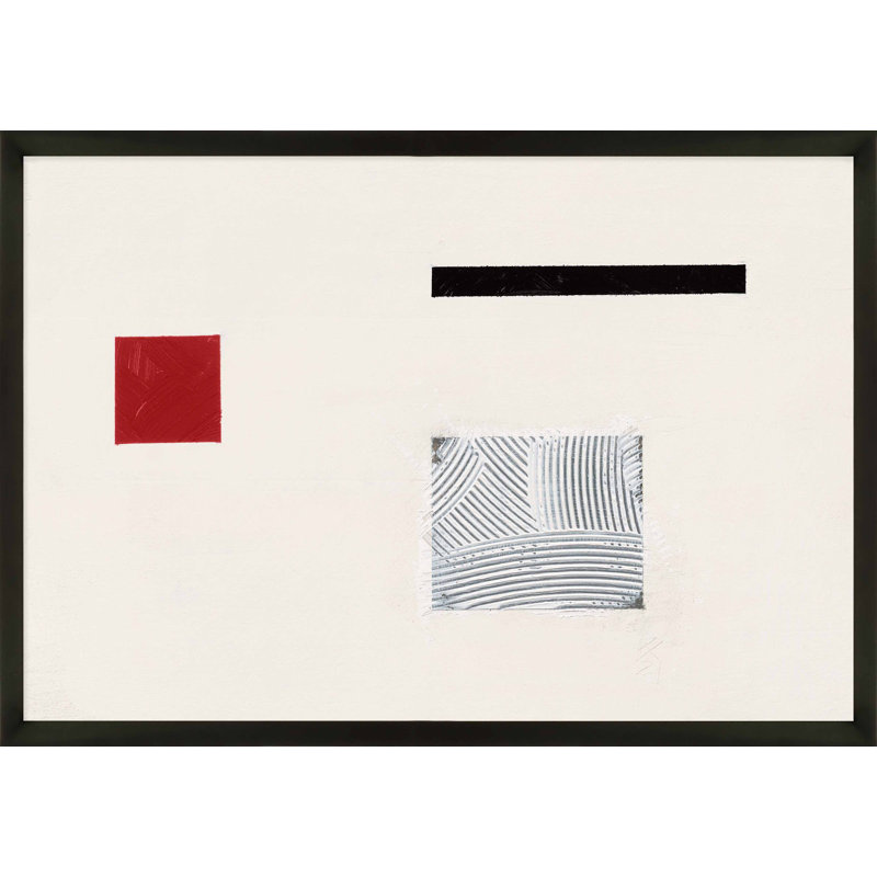 Tempo With Red 1 Print by Robert Kamnatnik, Black Framed Paper, 21" H x 30" W x 1.25" D