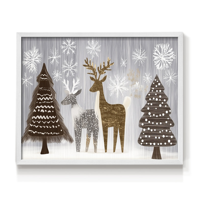 Chirstmas Art-CLXXIII -Framed Print - Restickable, H 11 po x l 14 po, Blanc