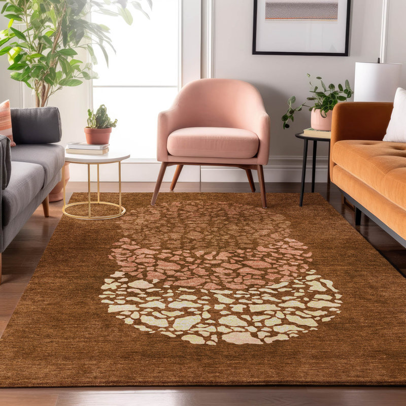 Premium Machine Washable Cerrito Paprika Rug, Rectangle 9' x 12'