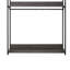 Gin Modular Closet System, 3 Rustic Grey Shelves, 2 Hanging Rods, Black-100547221