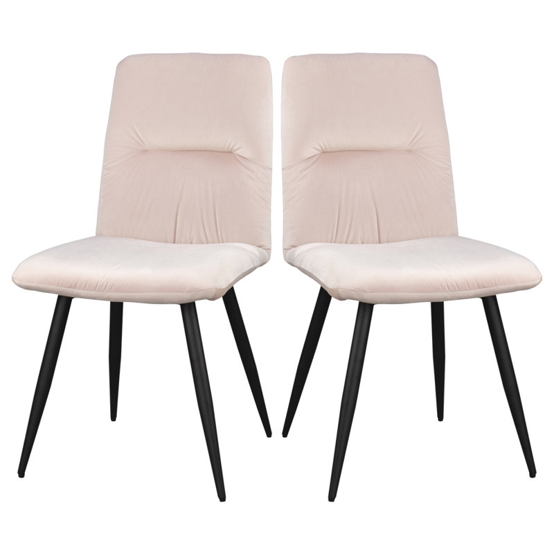 Vevay 48cm H Velvet Upholstered Side Chair, Baby Pink
