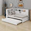 Lit de jour en bois avec tablettes de rangement, USB et lit gigogne-289429090