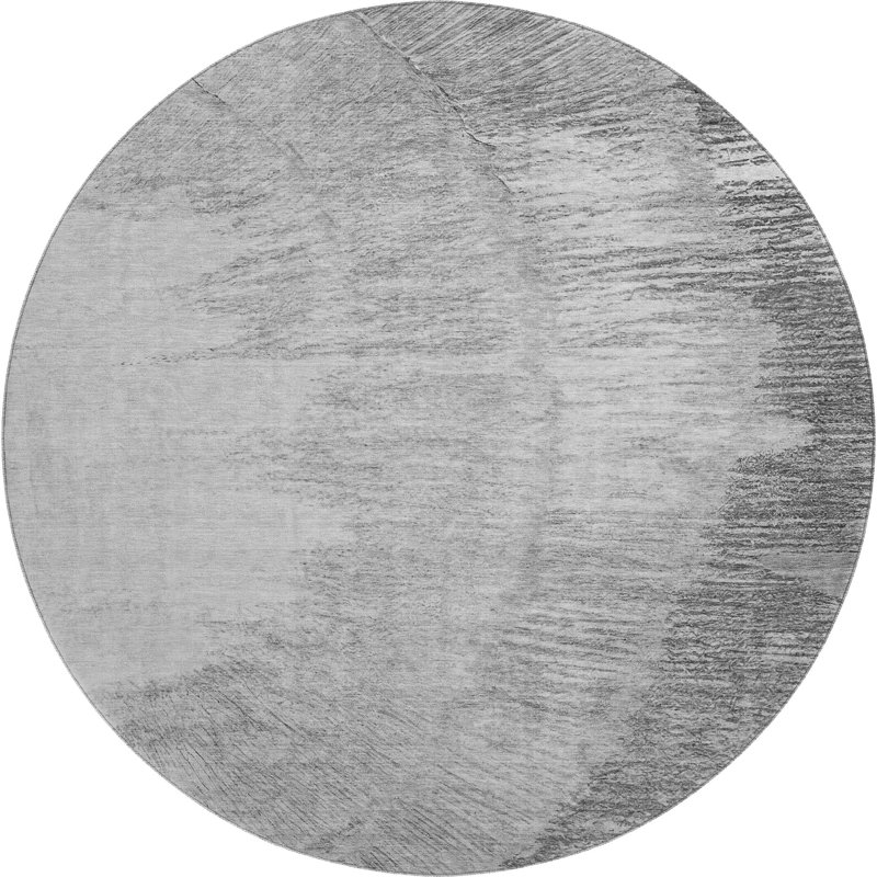 Premium Machine Washable Cerrito Gray Rug, Round 8'