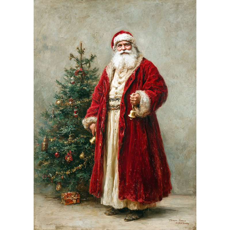 Art mural classique sur toile tendue avec un arbre de Noël classique, 16 po x 24 po