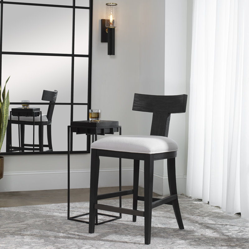 Tabouret de comptoir 26 po Yasmina, Noir anthracite