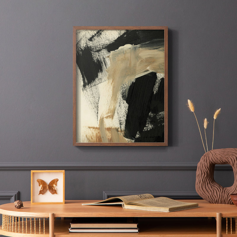 «Baked Paintstrokes IV», reproduction encadrée - bois massif, H 14 po x l 11 po, Brun