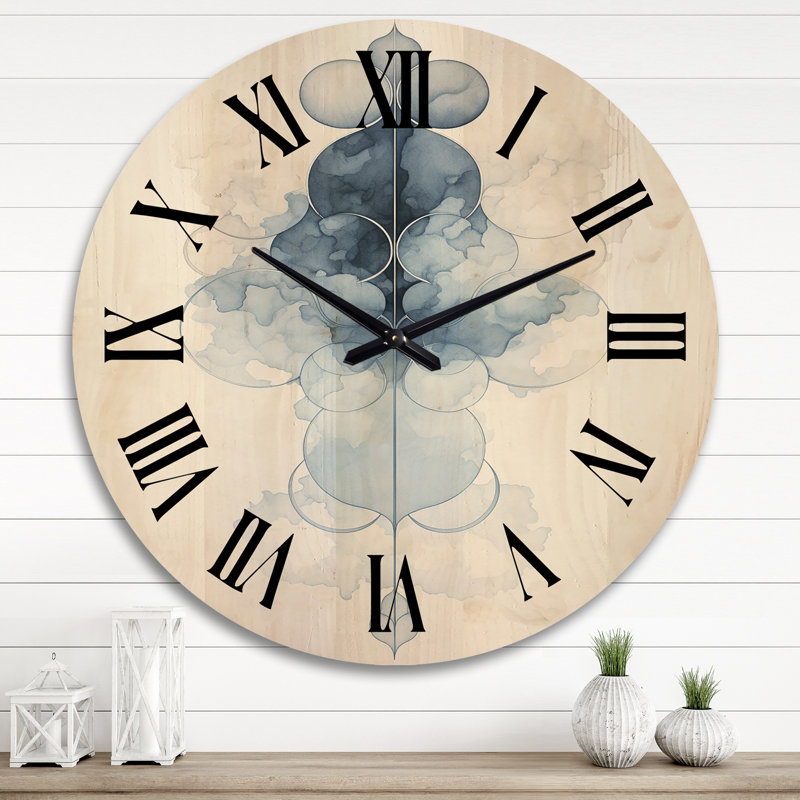 Horloge murale en bois massif Alyca, Très grand
