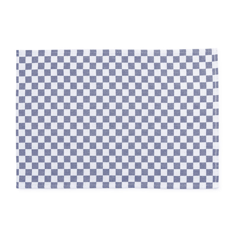 Flax Check Placemat, Set Of 4, Navy