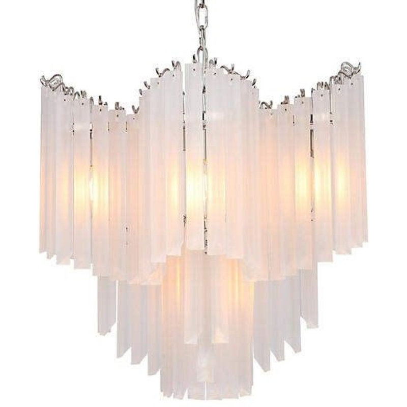 Lustre Tiemann, Transparent, H 34 po x l 54 po x P 54 po, Acier inoxydable poli